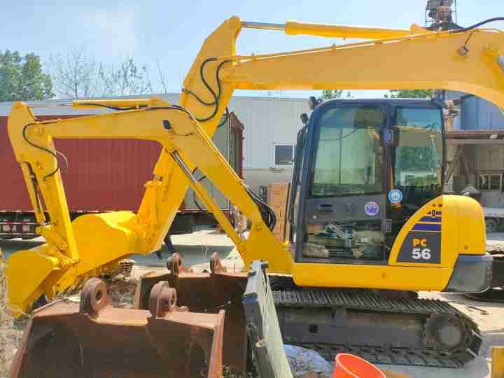 2020 Komatsu PC56 mini excavator, side profile view