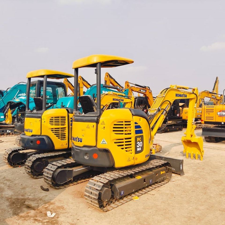 2023 Komatsu PC30MR mini excavator, rear three-quarter view 2023 Komatsu PC30MR mini excavator, rear three-quarter view