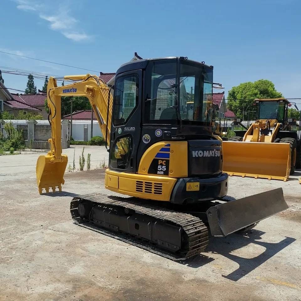 2020 Komatsu PC55MR mini excavator, front three-quarter view