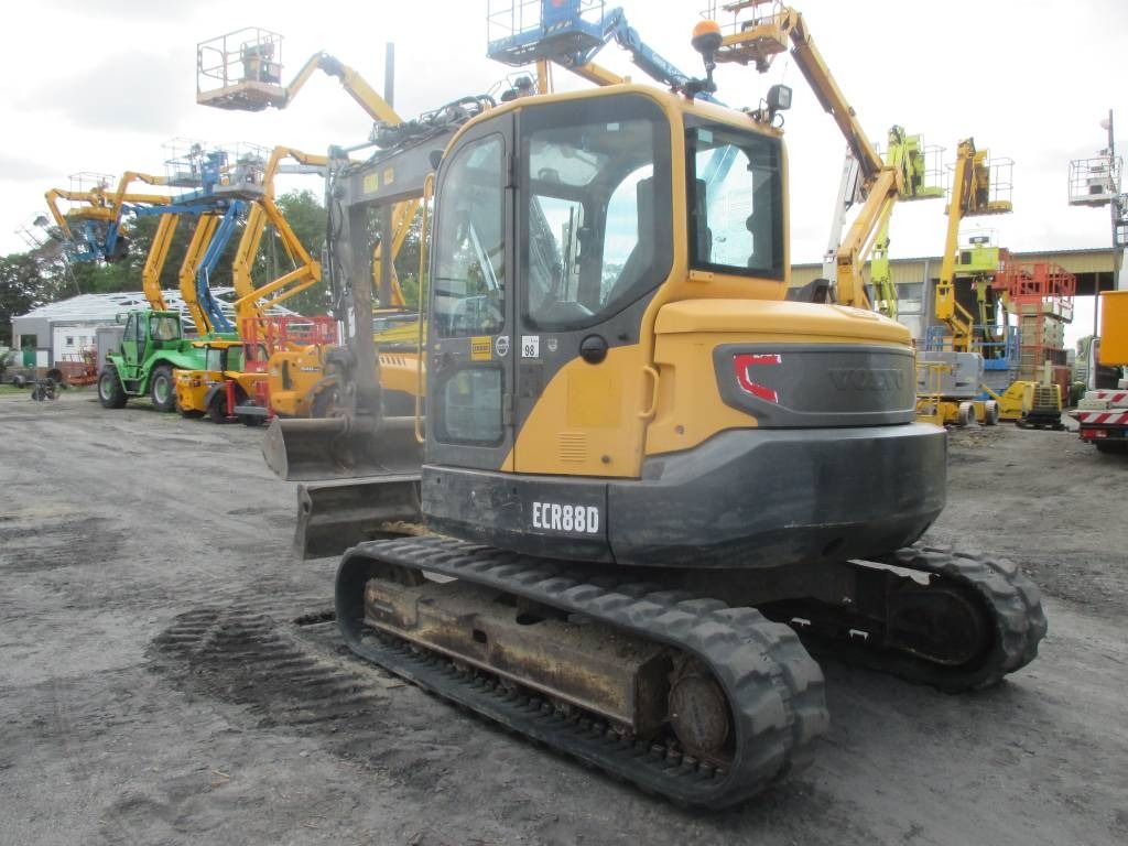 2015 Volvo ECR88D mini excavator, rear three-quarter view