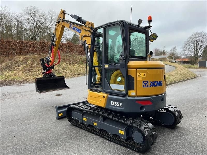XCMG XE55E crawler excavator, rear three-quarter view