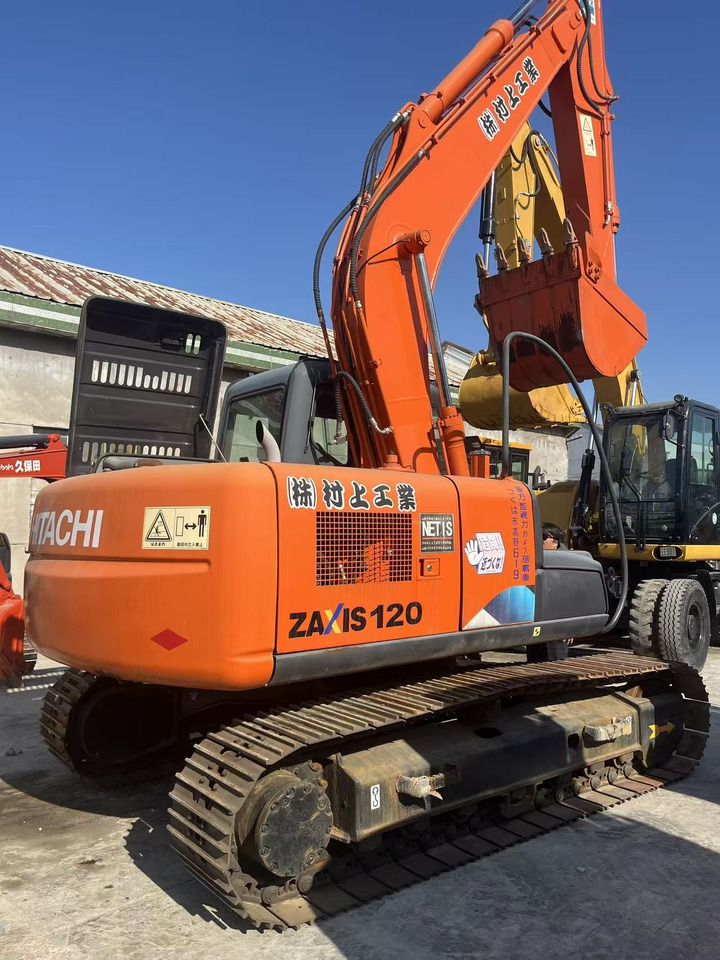 2022 Hitachi ZAXIS 120 crawler excavator, rear three-quarter view 2022 Hitachi ZAXIS 120 crawler excavator, rear three-quarter view
