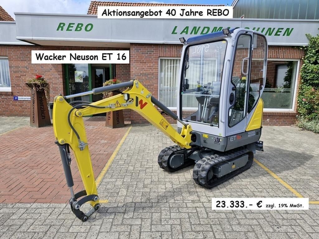 2023 Wacker Neuson ET16 mini excavator, side view 2023 Wacker Neuson ET16 mini excavator, side view