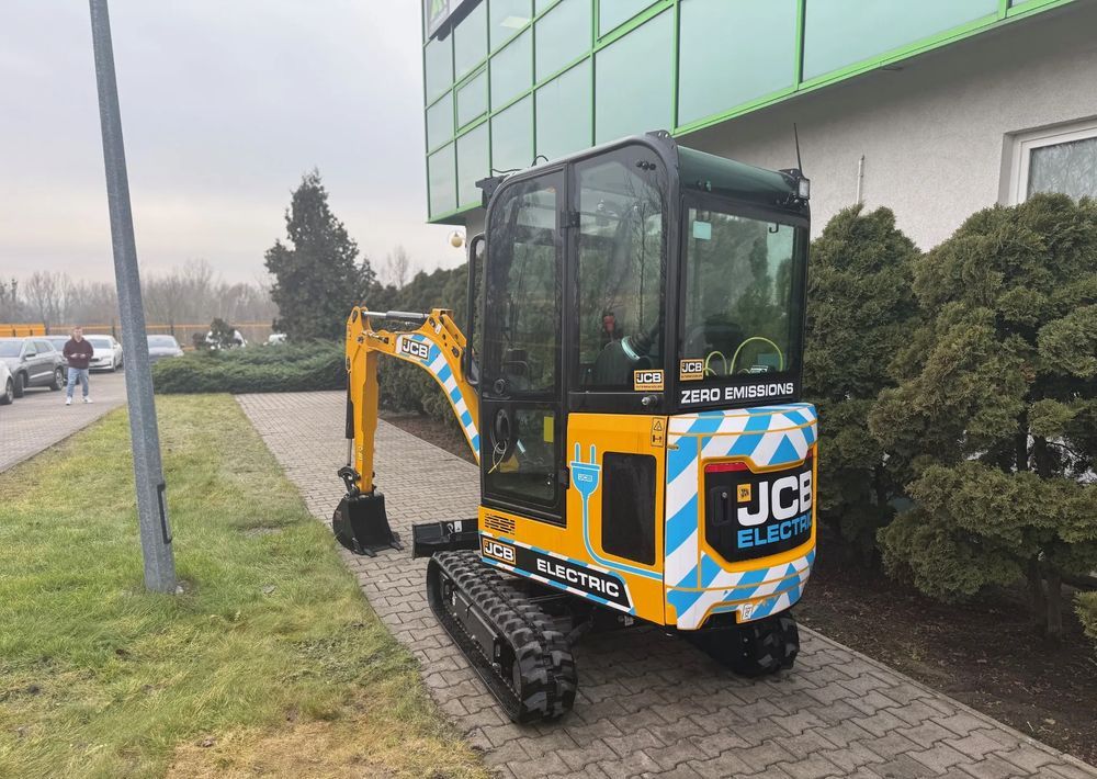2023 JCB 19C-1 Electric mini excavator, rear three-quarter view 2023 JCB 19C-1 Electric mini excavator, rear three-quarter view