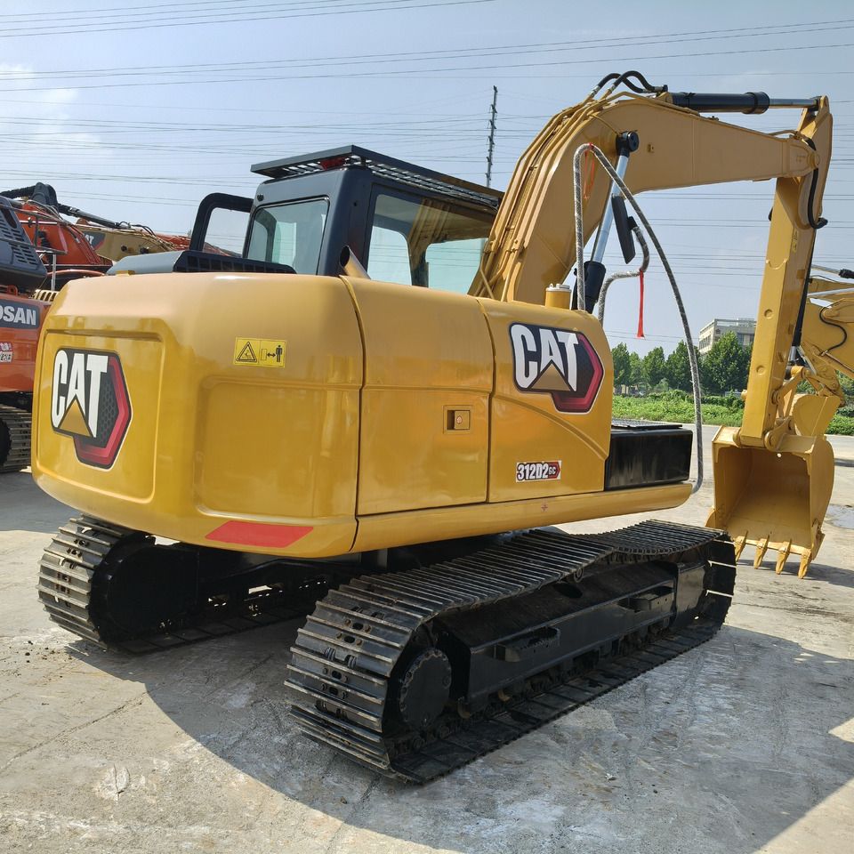 2022 Caterpillar 312D2 GC crawler excavator, rear three-quarter view