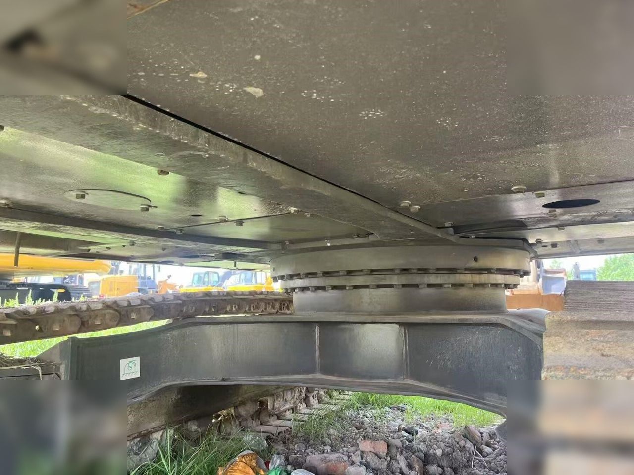 2020 Volvo EC210 crawler excavator swing bearing and undercarriage view