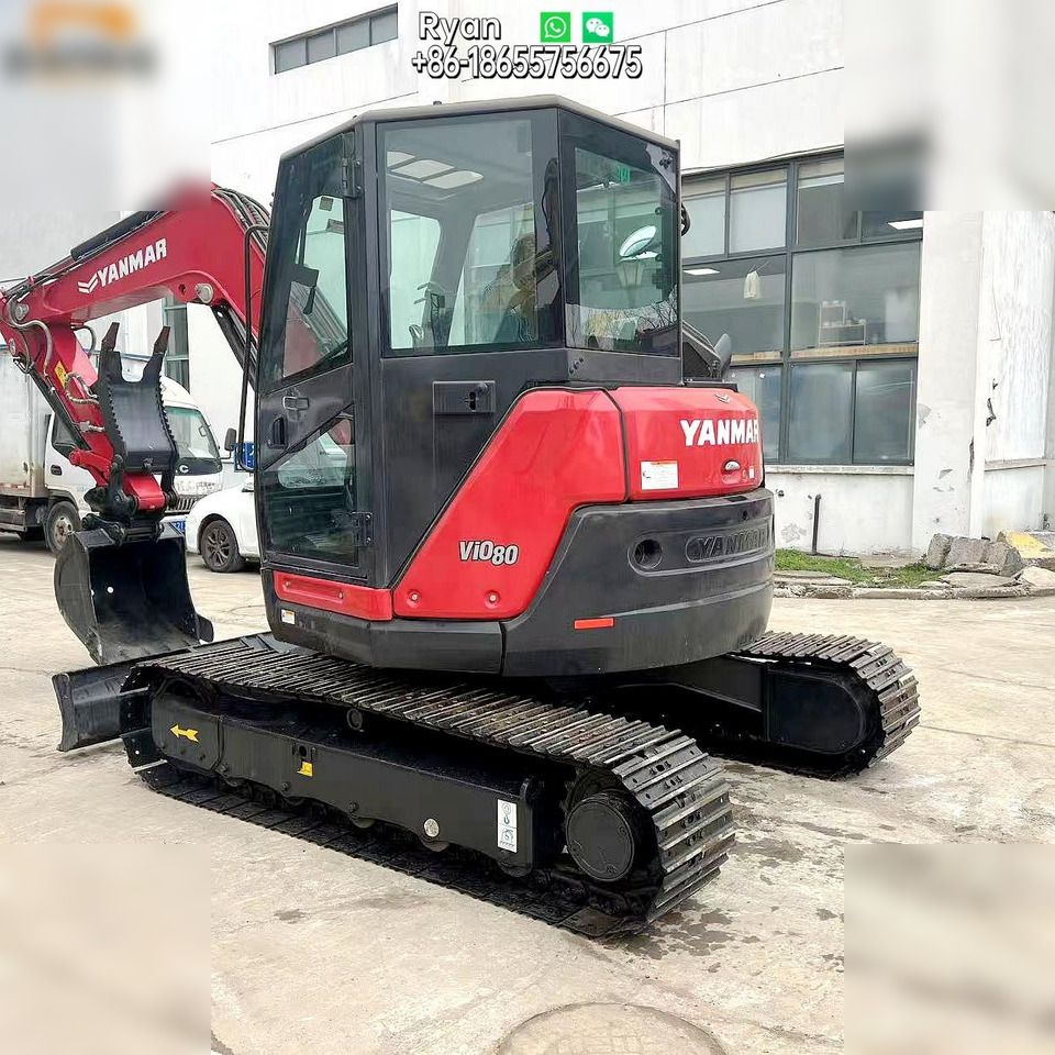 2020 Yanmar ViO80 crawler excavator, rear three-quarter view