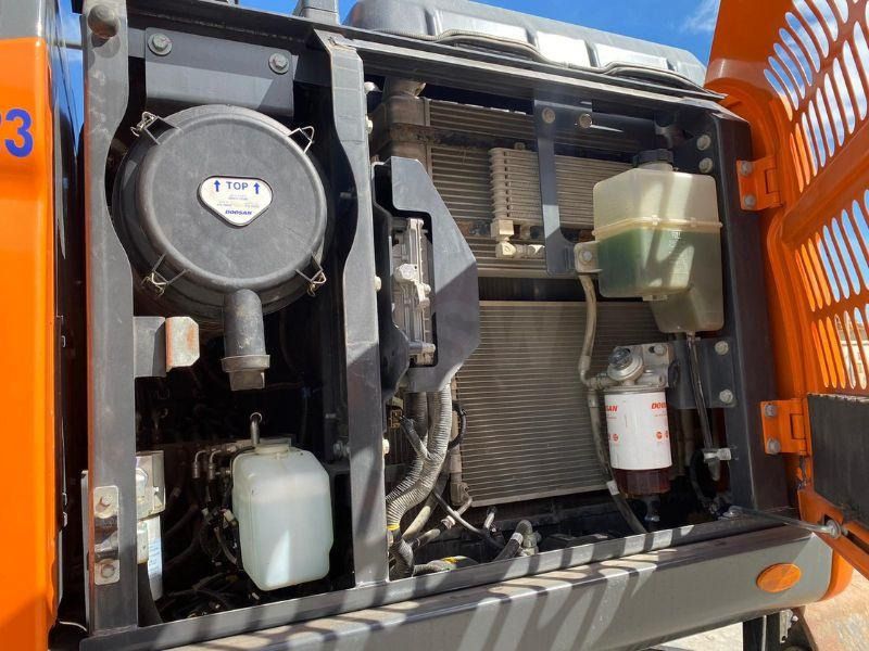 2021 Doosan DX160W wheel excavator engine compartment view