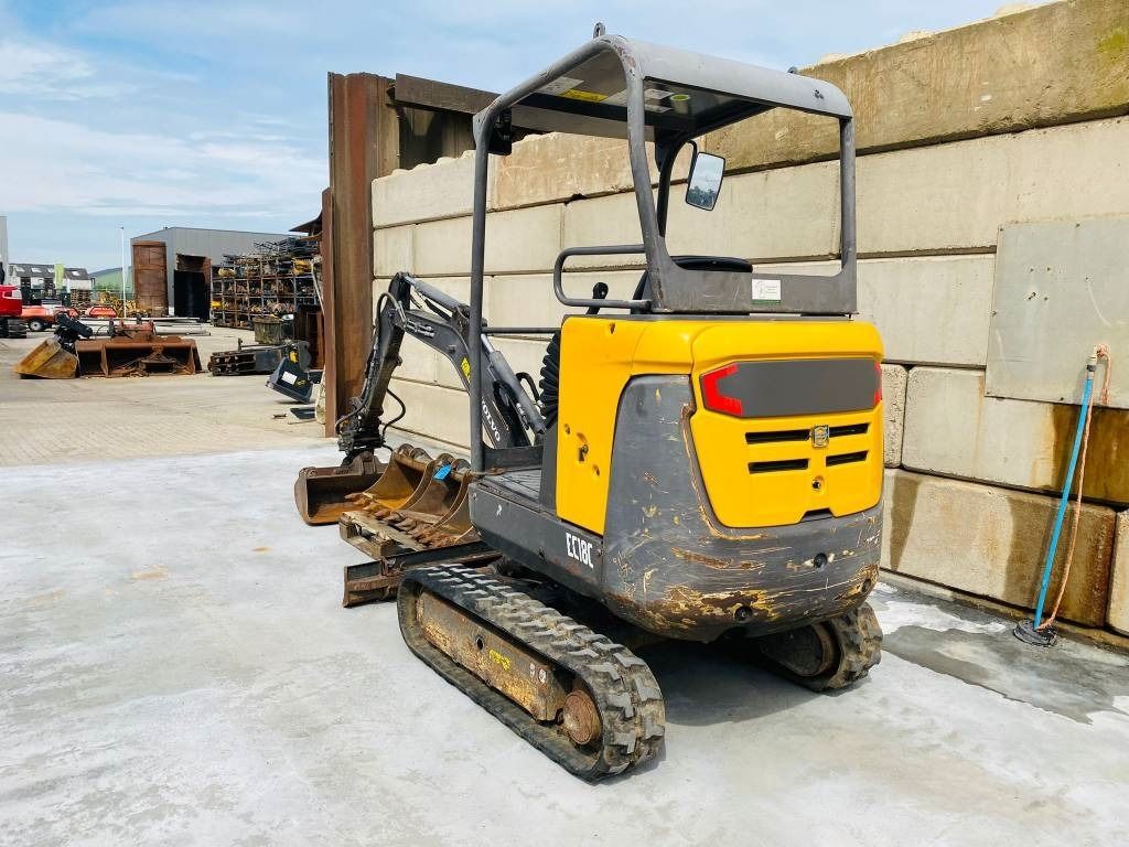 2010 Volvo EC18C mini excavator, rear three-quarter view 2010 Volvo EC18C mini excavator, rear three-quarter view