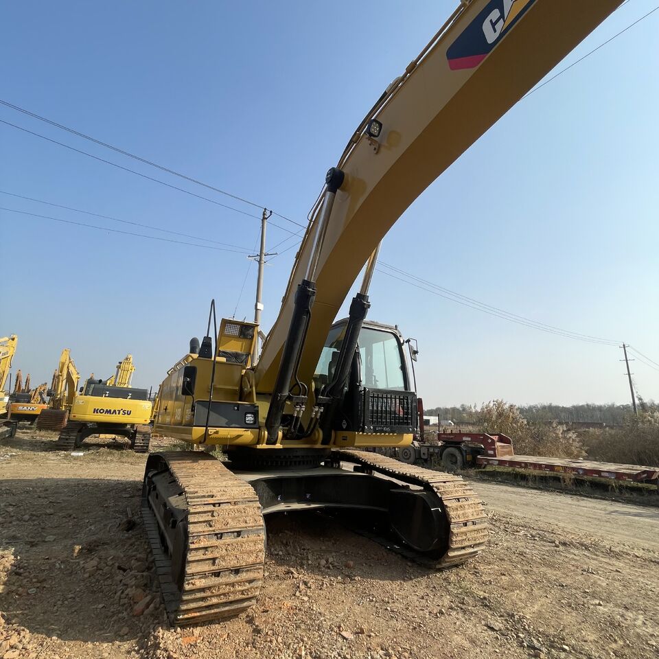 2023 Caterpillar 349D2 crawler excavator, low-angle front view