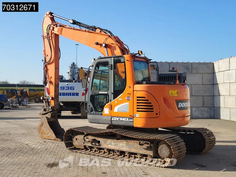 2019 Doosan DX140LCR-5 crawler excavator, rear three-quarter view