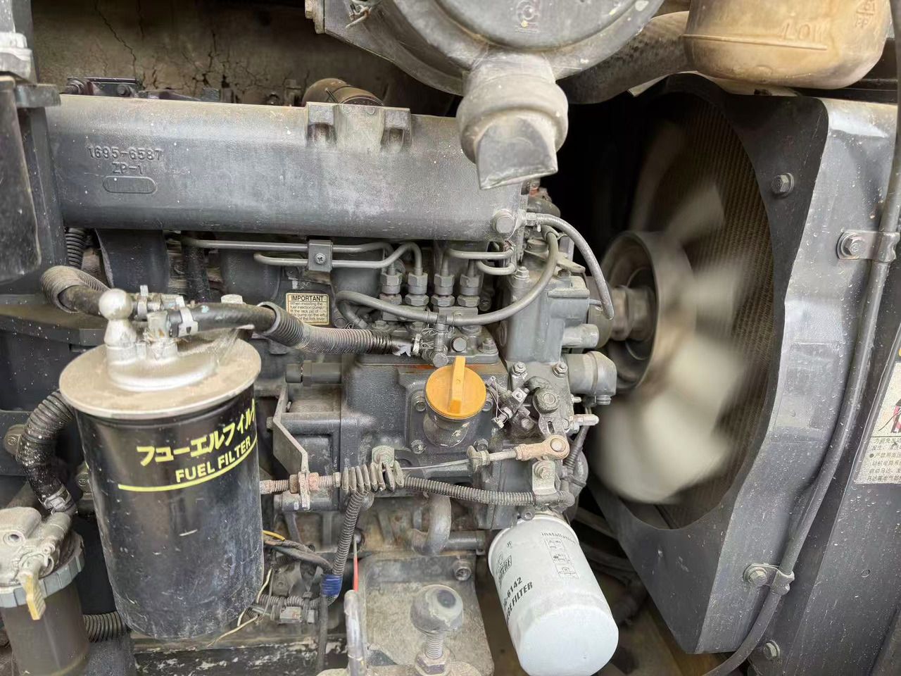 2020 Komatsu PC56 mini excavator engine compartment view