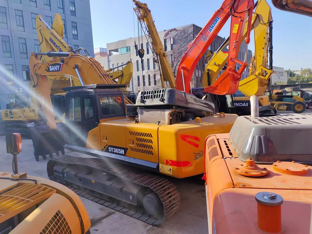 2020 Sany SY365H crawler excavator, rear three-quarter view