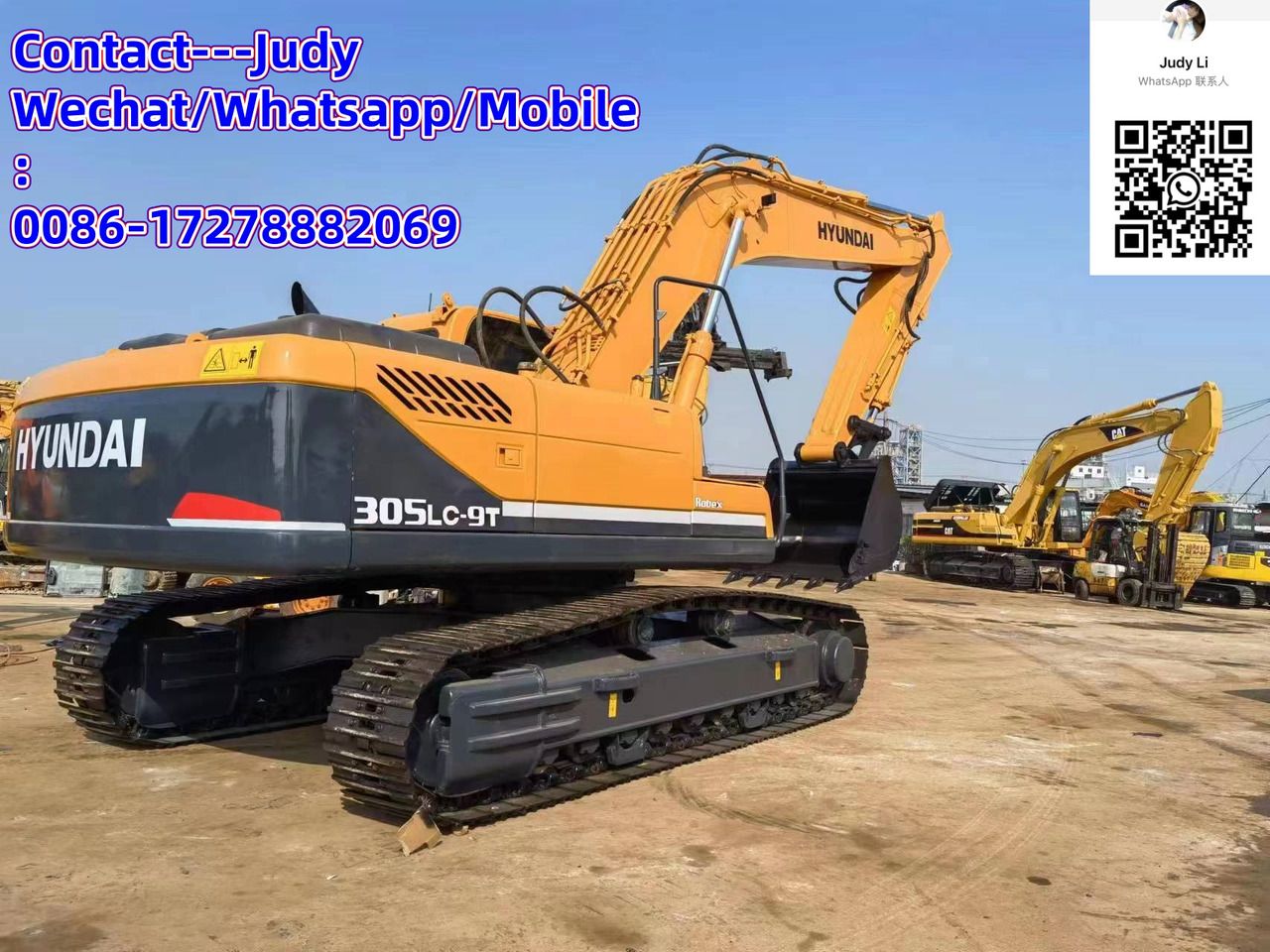 2021 Hyundai R305LC-9T crawler excavator, rear three-quarter view