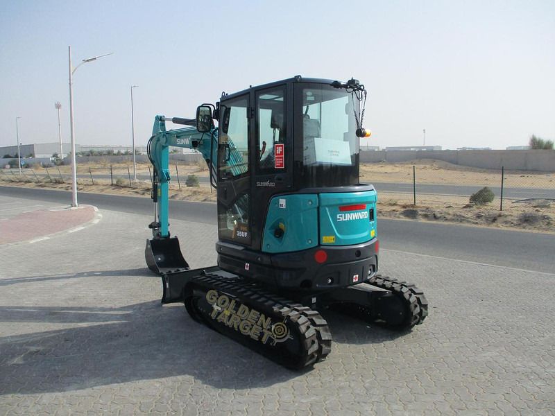 2025 Sunward SWE35UF mini excavator, rear three-quarter view