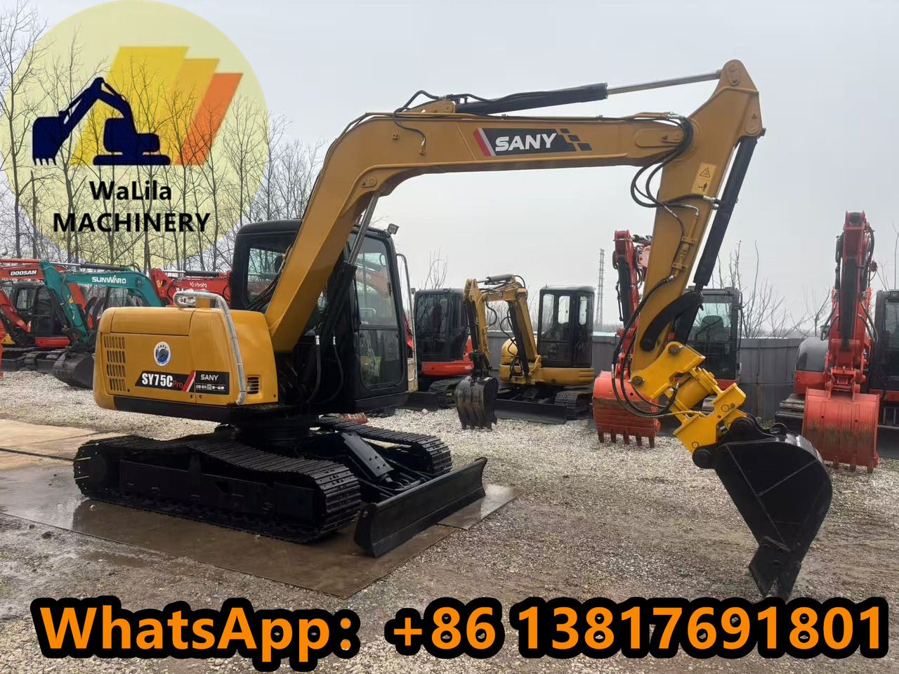 2023 Sany SY75C Pro mini excavator, side profile view