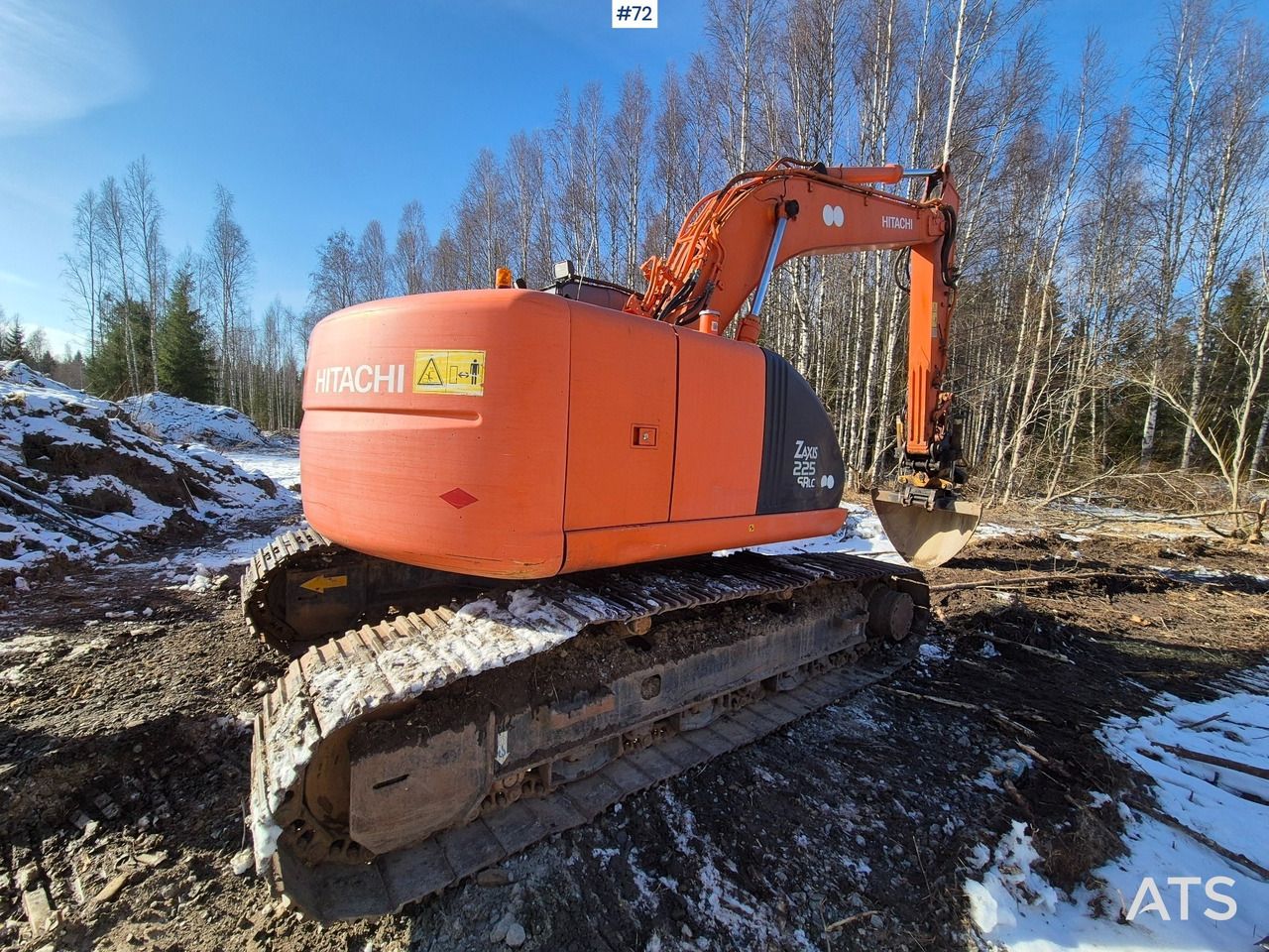 2005 Hitachi Zaxis 225USR-LC crawler excavator, rear three-quarter view