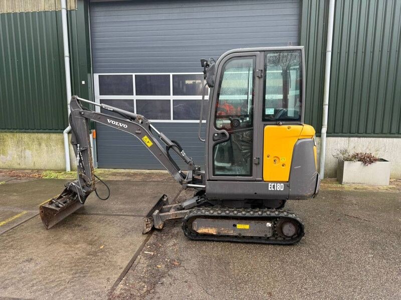2017 Volvo EC18D mini excavator, side view