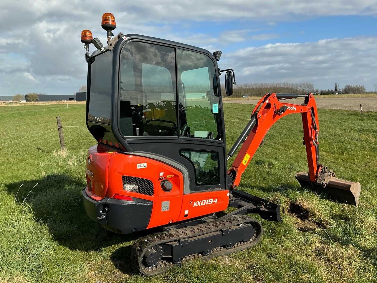 2021 Kubota KX019-4 mini excavator, rear three-quarter view