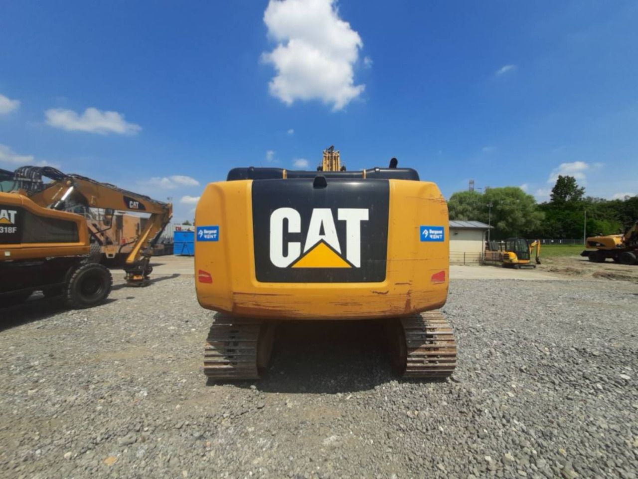 2017 Caterpillar 323FL crawler excavator, rear view