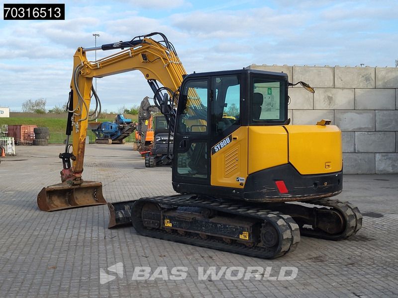 2023 Sany SY 80U mini excavator, rear three-quarter view