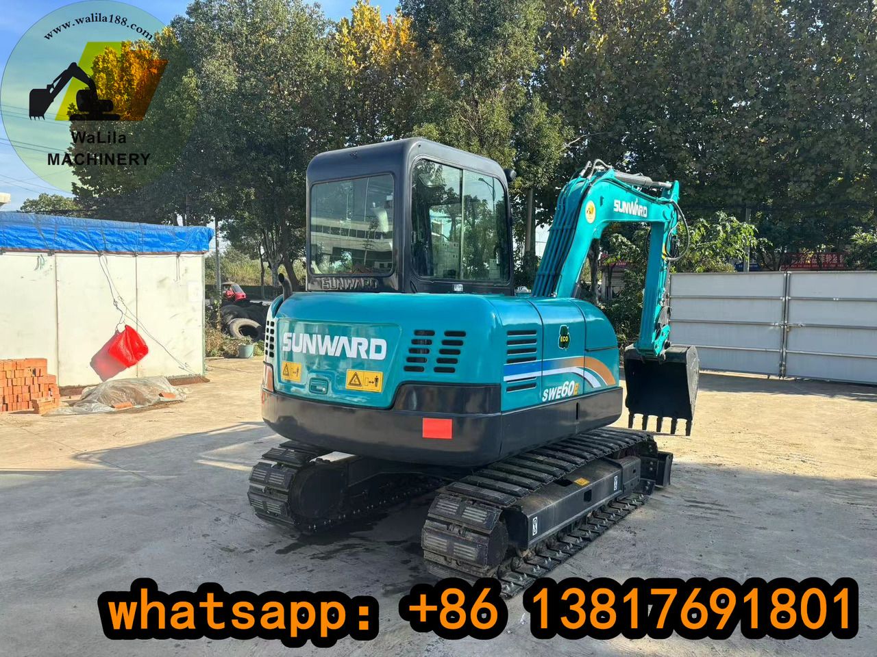 2023 Sunward SWE60E mini excavator, rear three-quarter view 2023 Sunward SWE60E mini excavator, rear three-quarter view