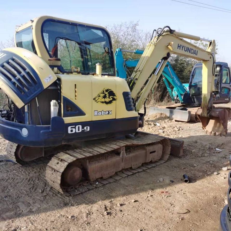 2023 Hyundai R60-9 mini excavator, rear three-quarter view 2023 Hyundai R60-9 mini excavator, rear three-quarter view