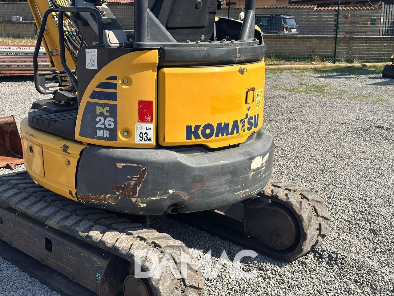 2014 Komatsu PC26MR-3 mini excavator rear view
