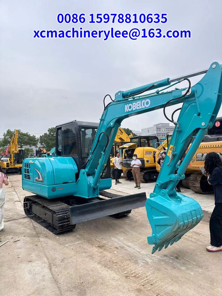 2023 Kobelco SK60 crawler excavator, front three-quarter view