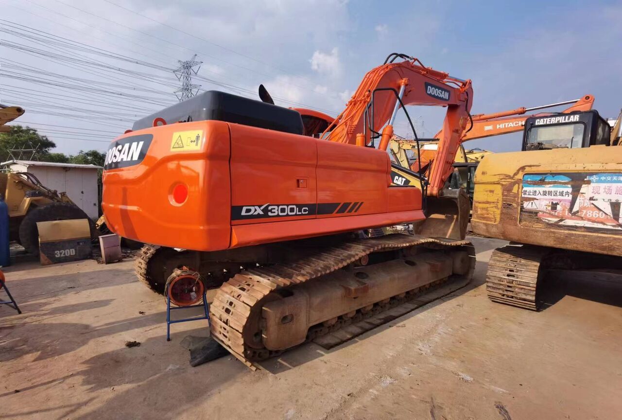 2024 Doosan DX300LC crawler excavator, rear three-quarter view