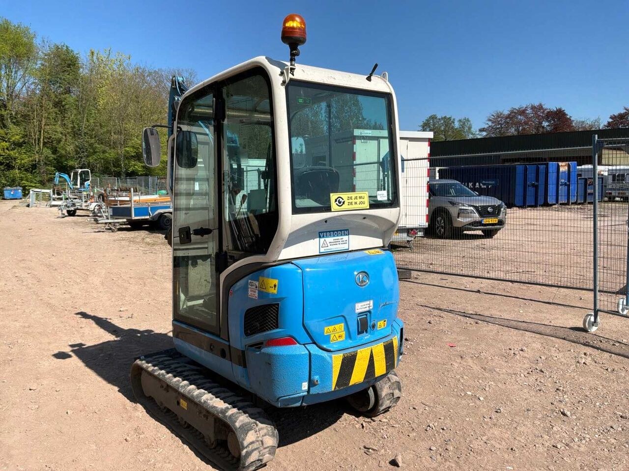 2019 Kubota KX019-4 mini excavator rear three-quarter view