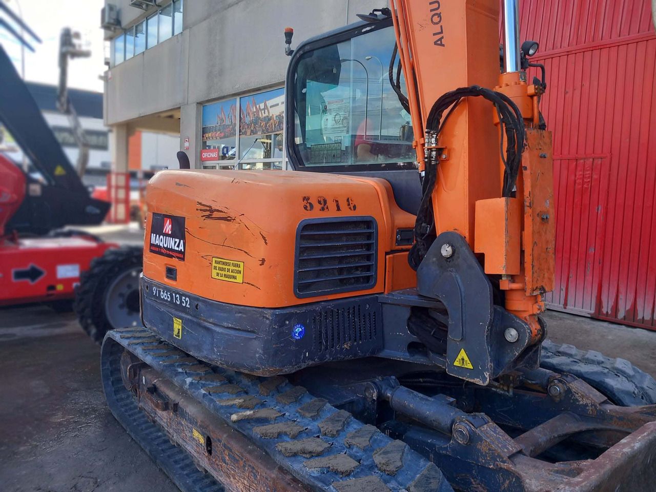 2016 Doosan DX85R-3 mini excavator, rear three-quarter view 2016 Doosan DX85R-3 mini excavator, rear three-quarter view