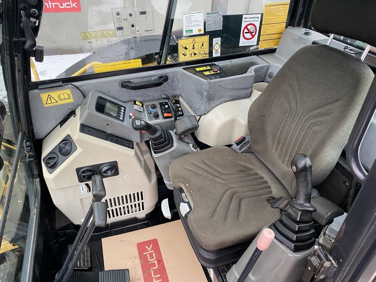 2017 Yanmar VIO80-1A mini excavator cab interior 2017 Yanmar VIO80-1A mini excavator cab interior
