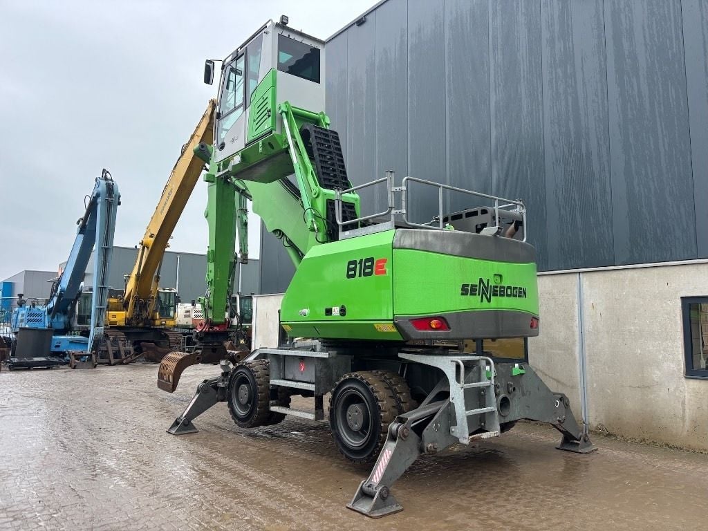 2018 Sennebogen 818E material handler, rear three-quarter view
