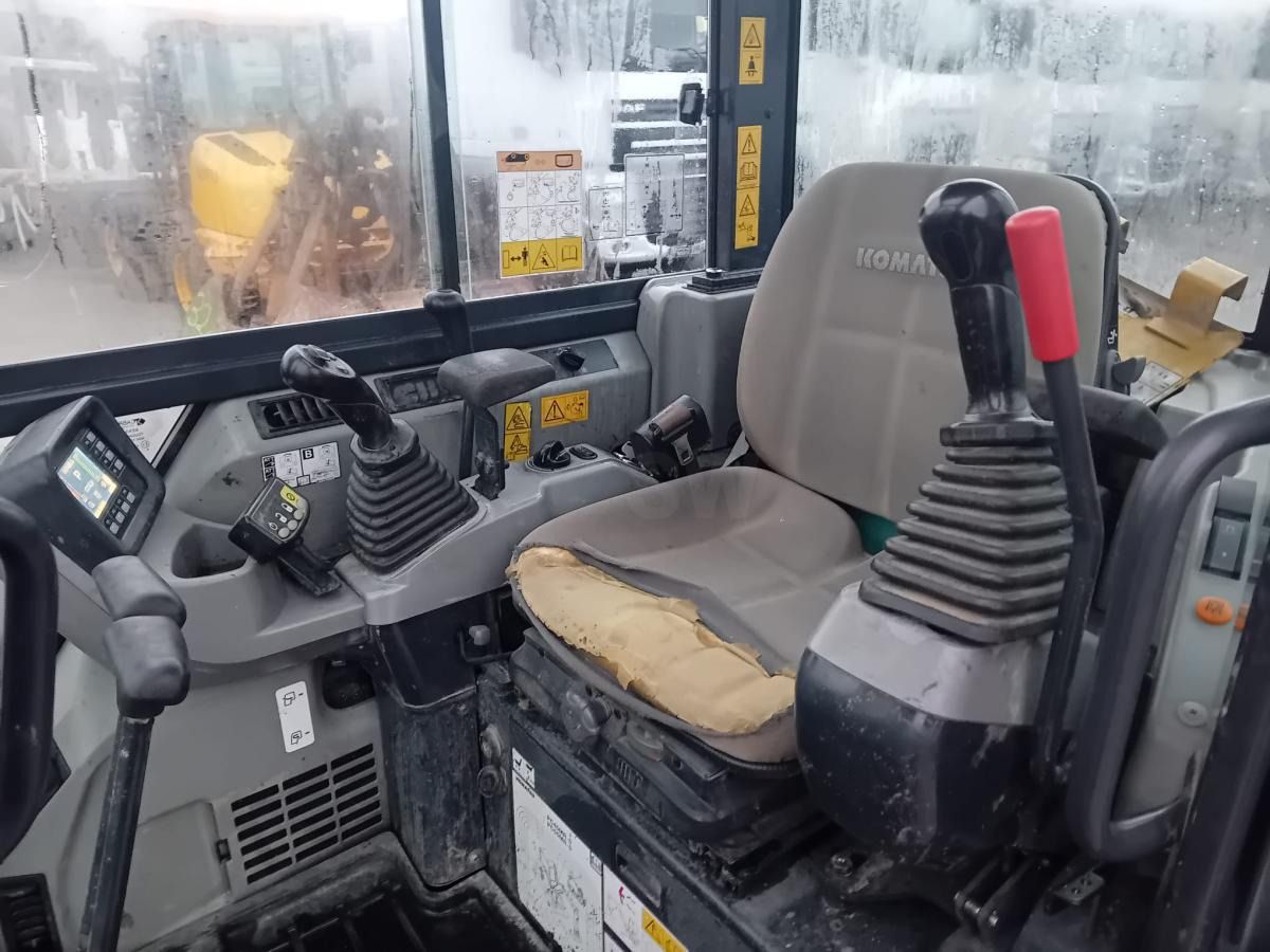 2018 Komatsu PC-55MR mini excavator interior cab view 2018 Komatsu PC-55MR mini excavator interior cab view