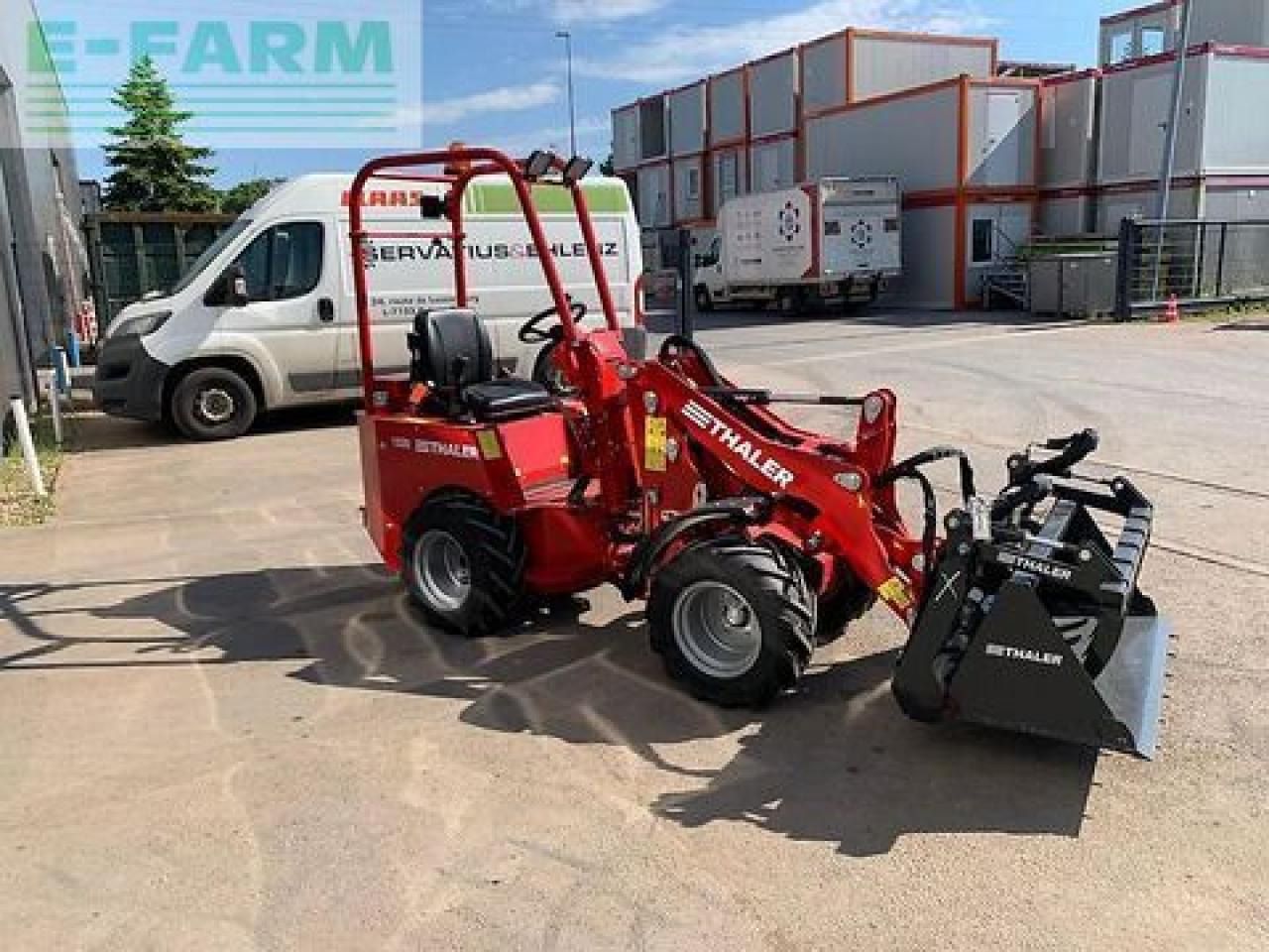 2024 Thaler 1220 mini excavator, three-quarter front view 2024 Thaler 1220 mini excavator, three-quarter front view