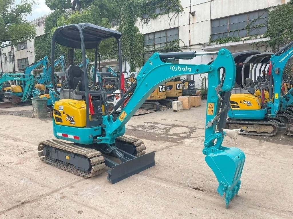 2024 Kubota U17 mini excavator, three-quarter view