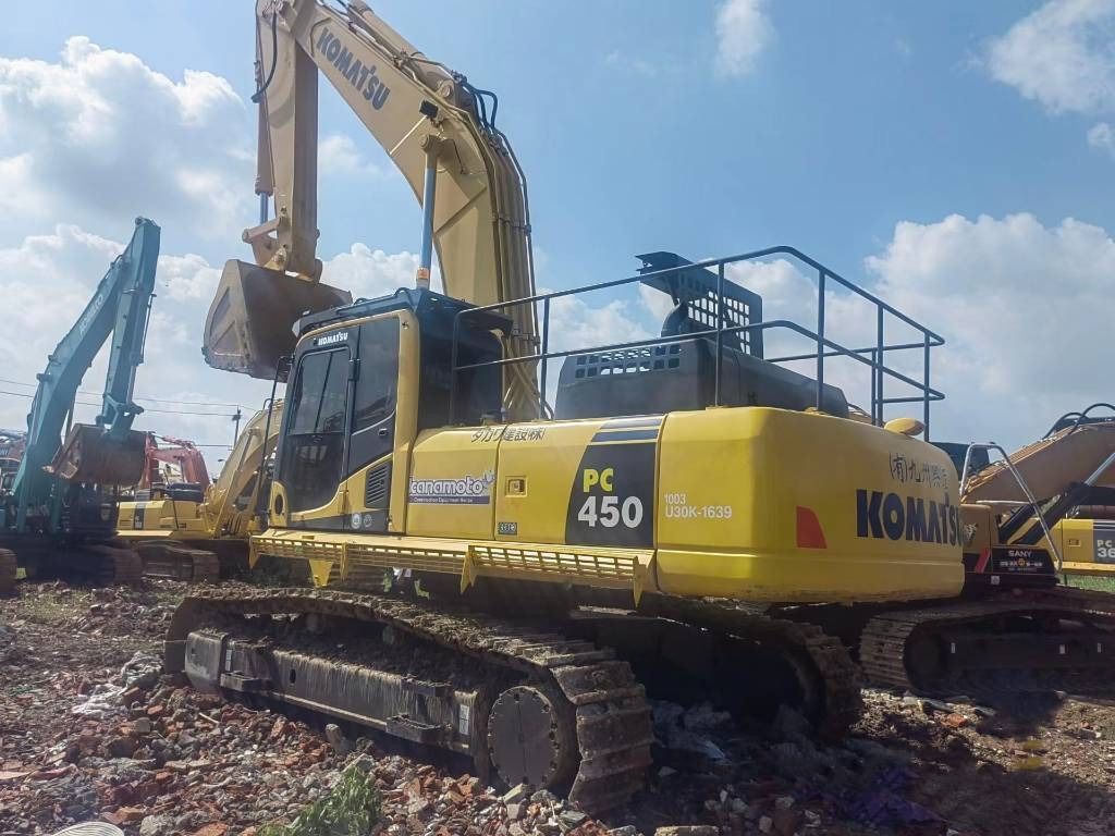 2023 Komatsu PC450-8 crawler excavator, rear three-quarter view