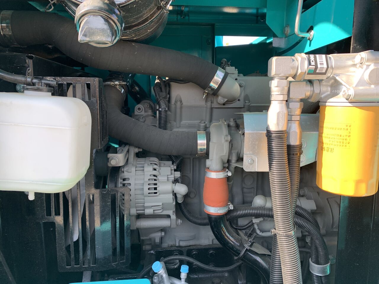 2024 Kobelco SK75 crawler excavator engine compartment view 2024 Kobelco SK75 crawler excavator engine compartment view
