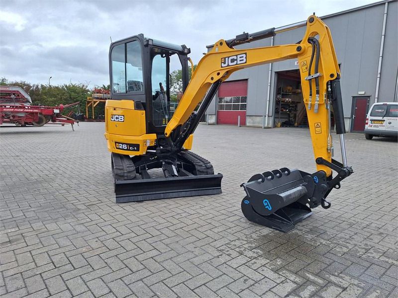 2024 JCB 26C-1 mini excavator, front three-quarter view 2024 JCB 26C-1 mini excavator, front three-quarter view