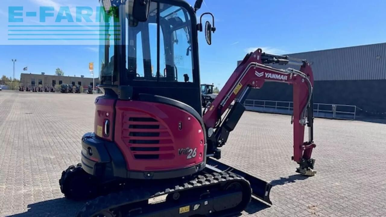 2023 Yanmar VIO26-6 mini excavator, rear three-quarter view