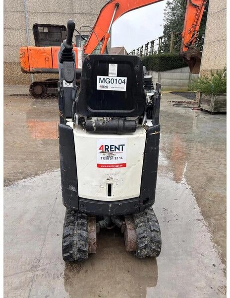 Bobcat E10Z mini excavator, rear view