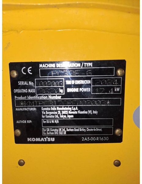 2024 Komatsu PC33E-6 identification plate 2024 Komatsu PC33E-6 identification plate