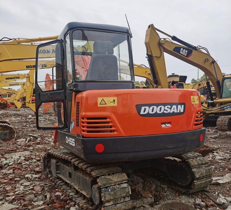 Doosan DH55 crawler excavator, rear view Doosan DH55 crawler excavator, rear view