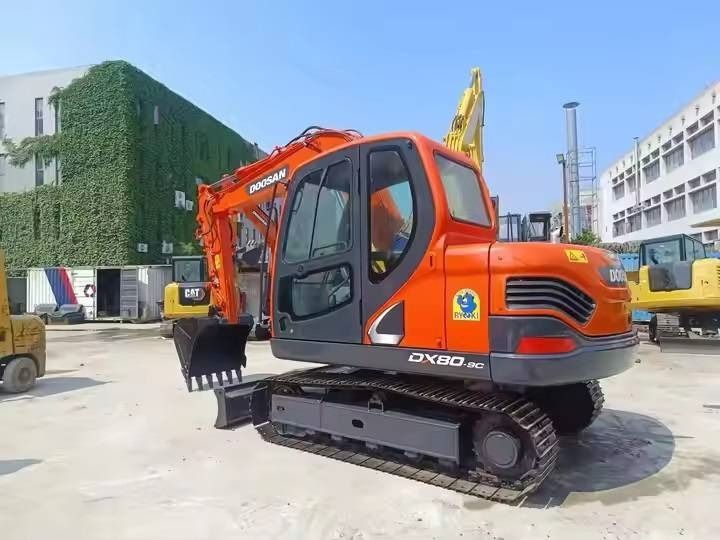 2022 Doosan DX80-9C mini excavator, rear three-quarter view 2022 Doosan DX80-9C mini excavator, rear three-quarter view