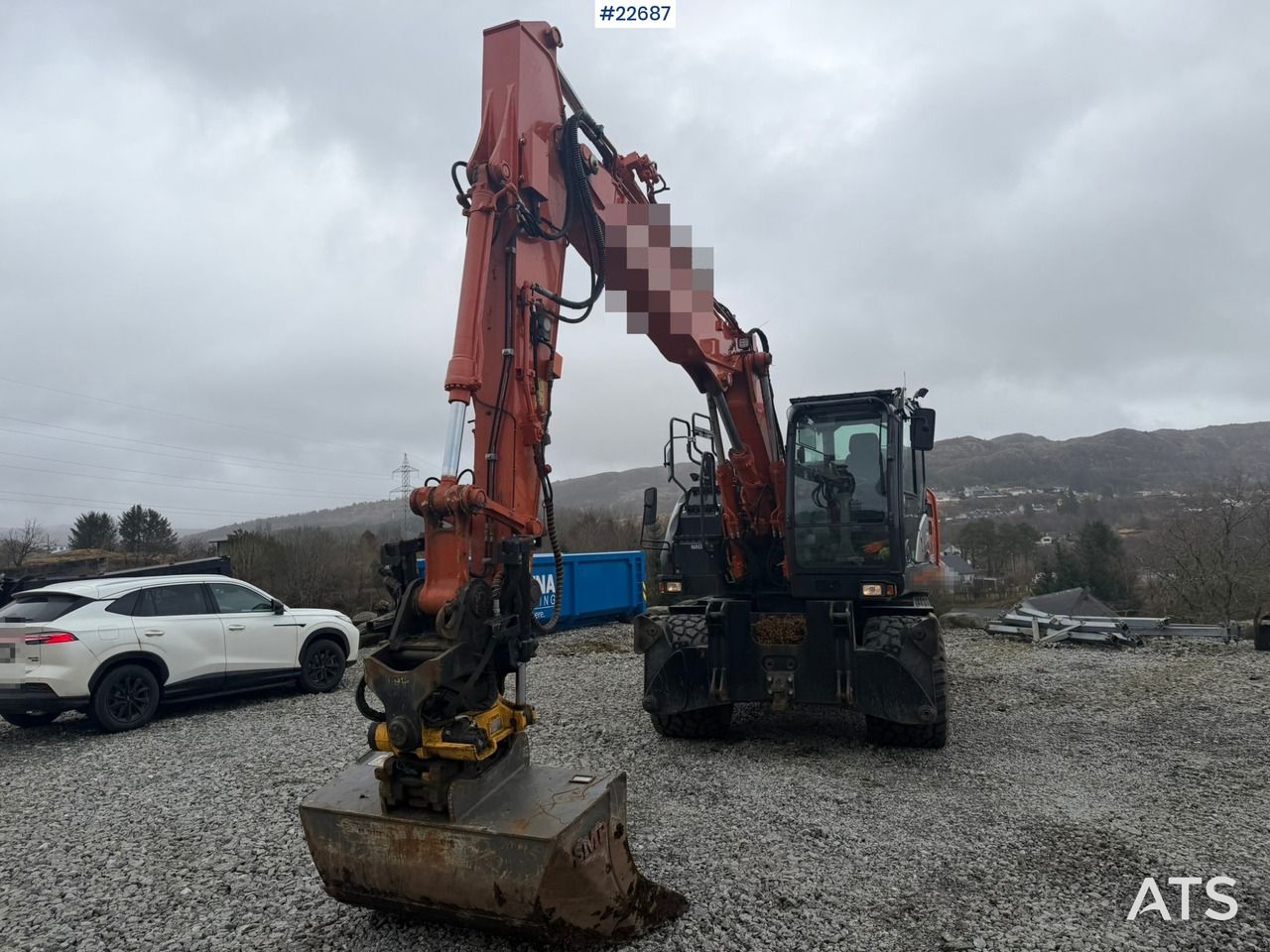 2020 Hitachi ZX145W wheel excavator, front view