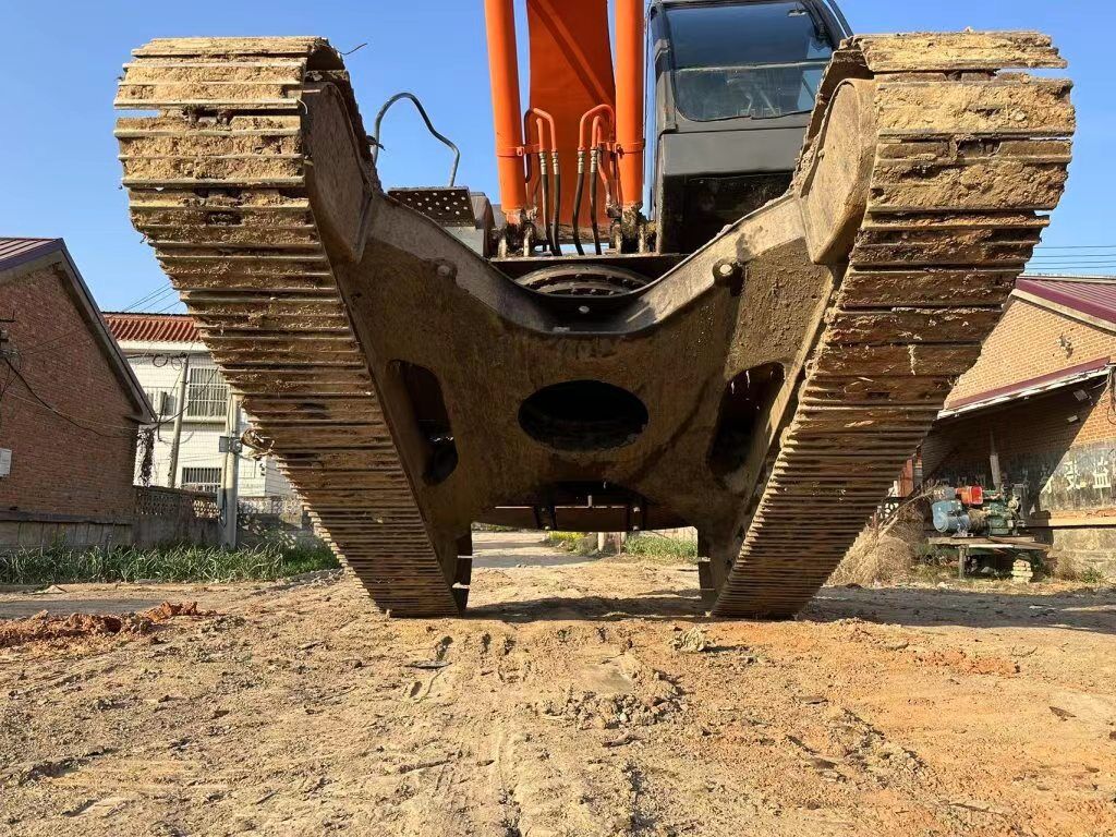 2022 Hitachi ZX210-3 excavator, low angle undercarriage view