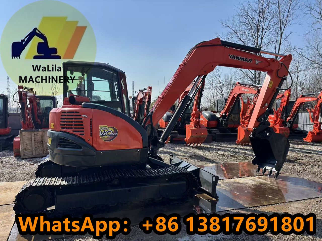 2023 Yanmar ViO80 mini excavator, side profile view 2023 Yanmar ViO80 mini excavator, side profile view