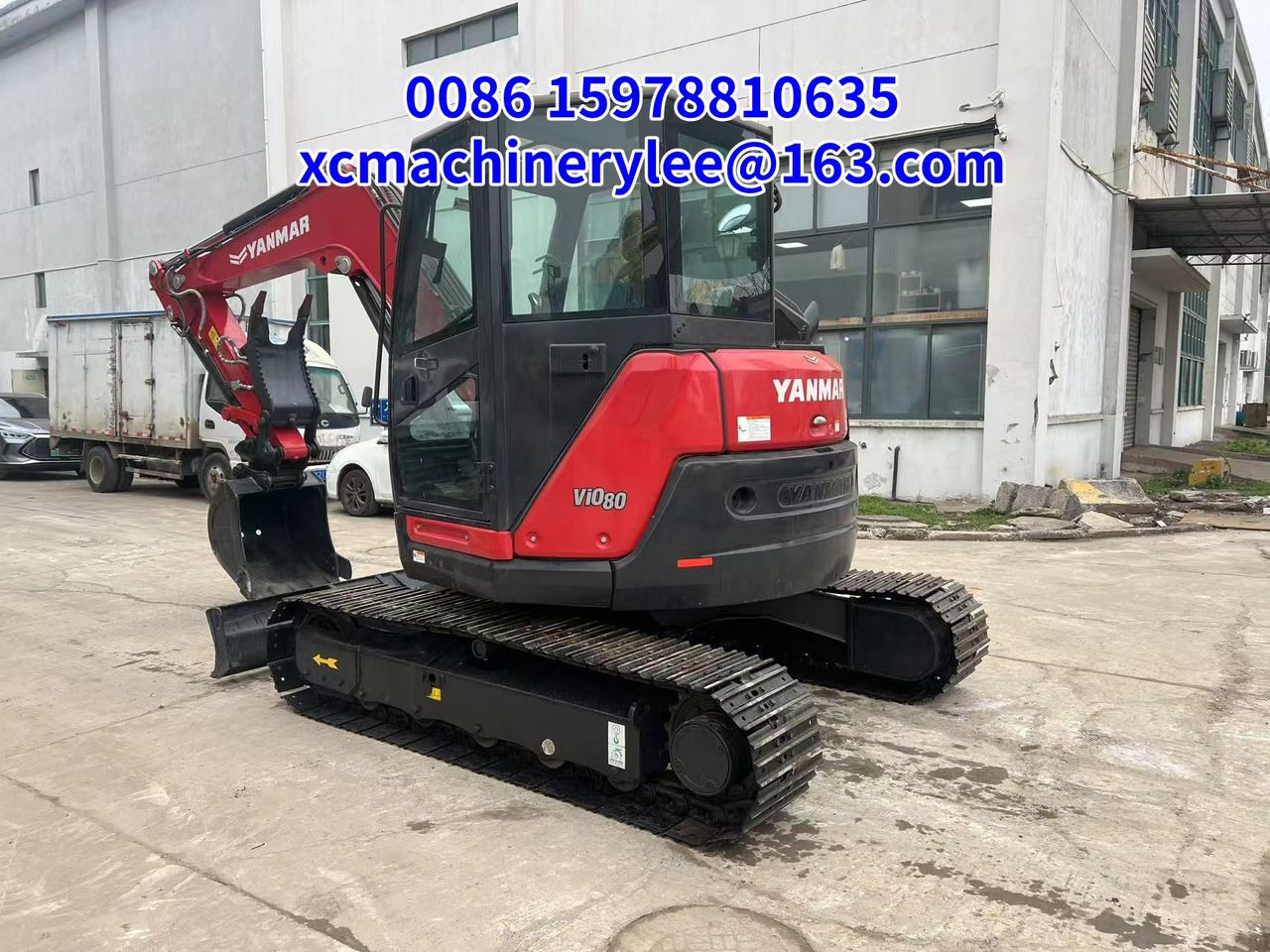 2024 Yanmar ViO80 crawler excavator, front three-quarter view 2024 Yanmar ViO80 crawler excavator, front three-quarter view