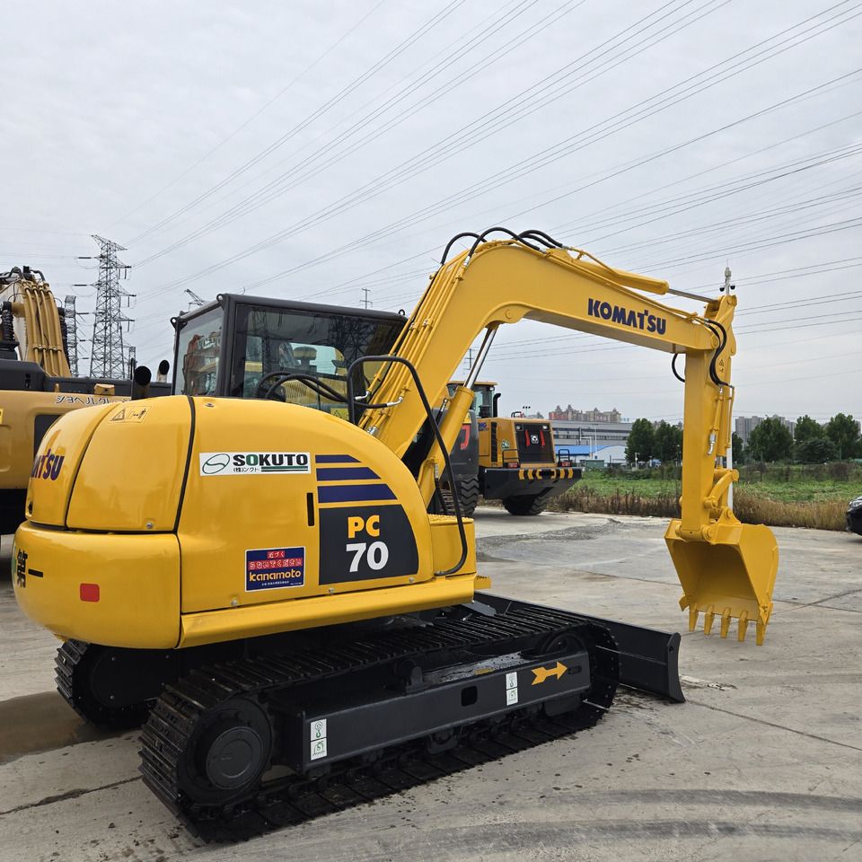 2022 Komatsu PC70-8 mini excavator, rear three-quarter view